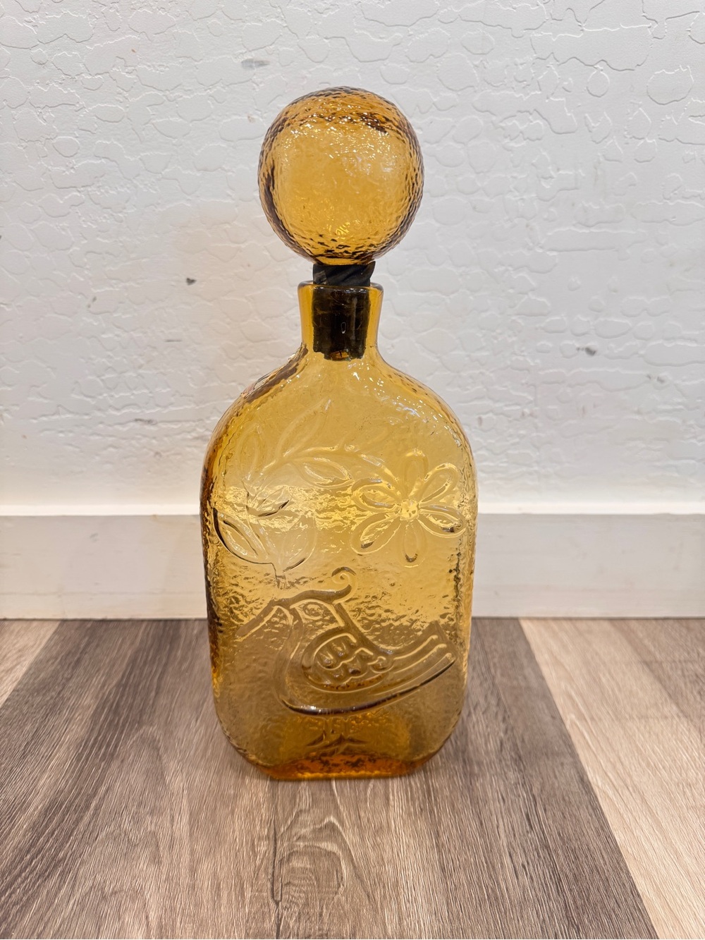 Vintage Kreiss Italy Bird of Peace Gold Liquor Decanter Stopper Mid Century 13”